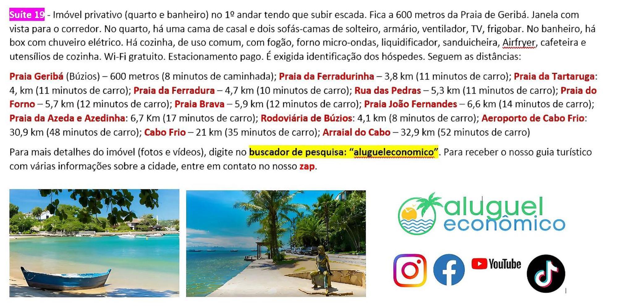 Buzios - Geriba - Suites - Aluguel Economico Luaran gambar