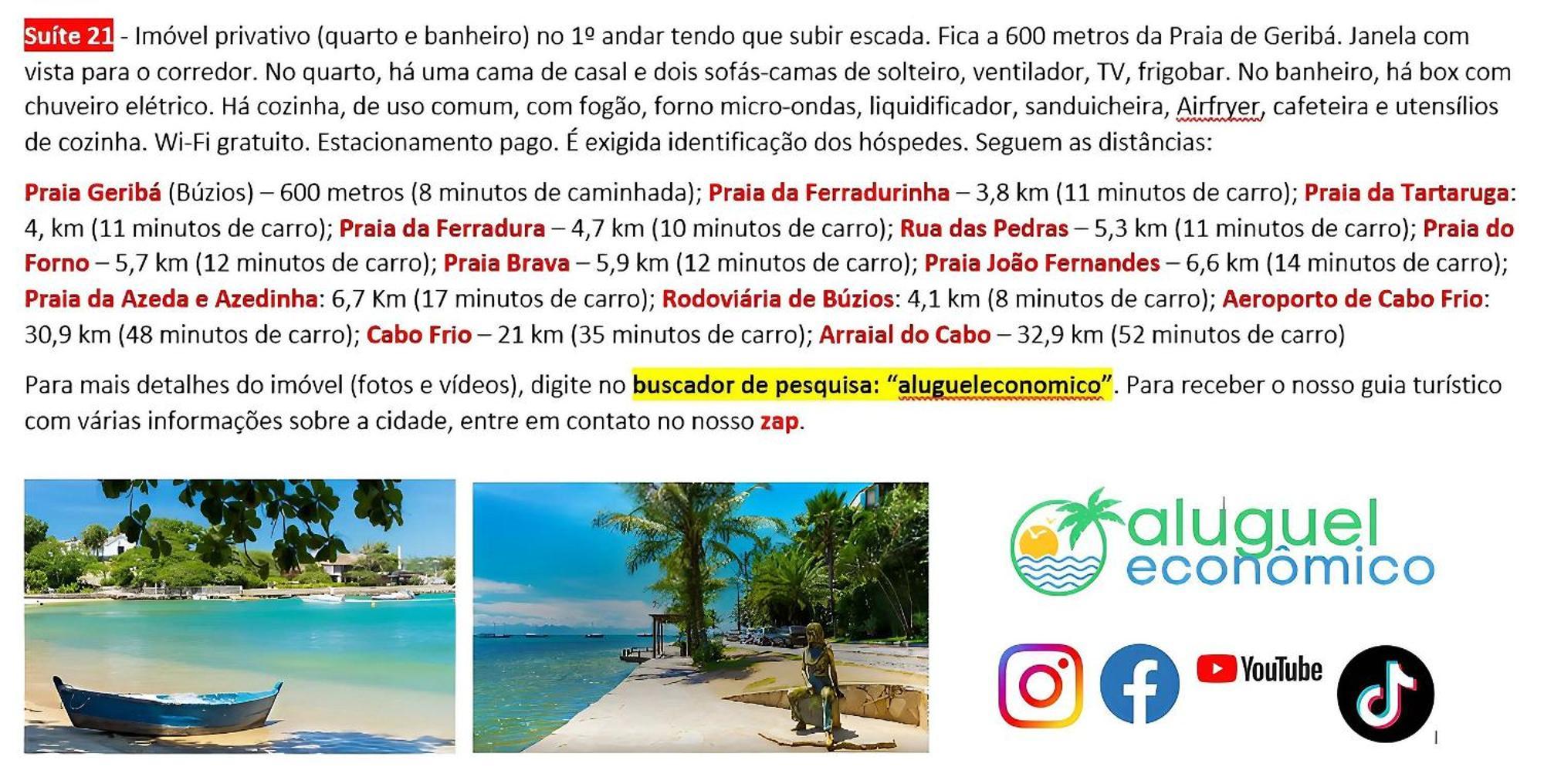 Buzios - Geriba - Suites - Aluguel Economico Luaran gambar