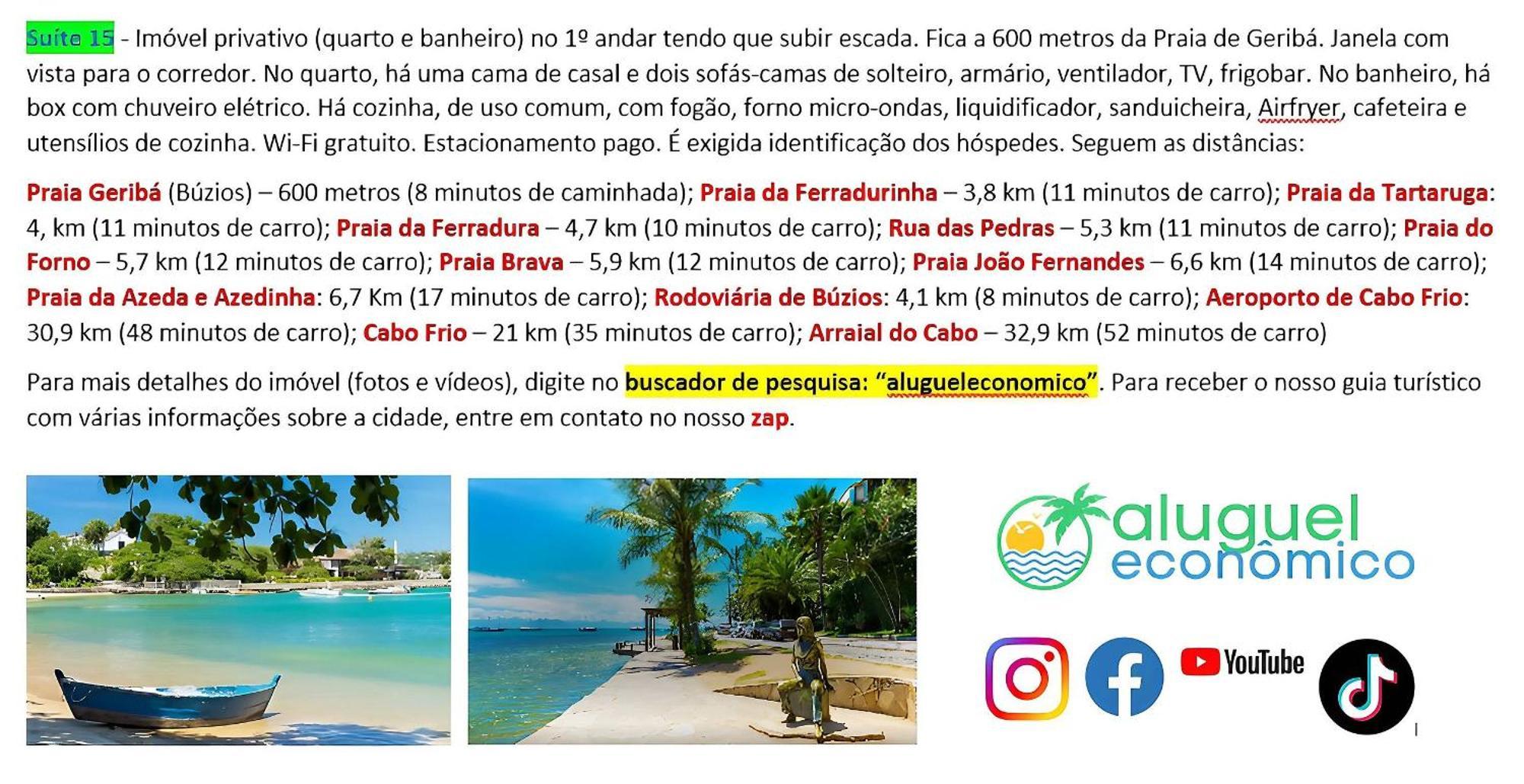 Buzios - Geriba - Suites - Aluguel Economico Luaran gambar