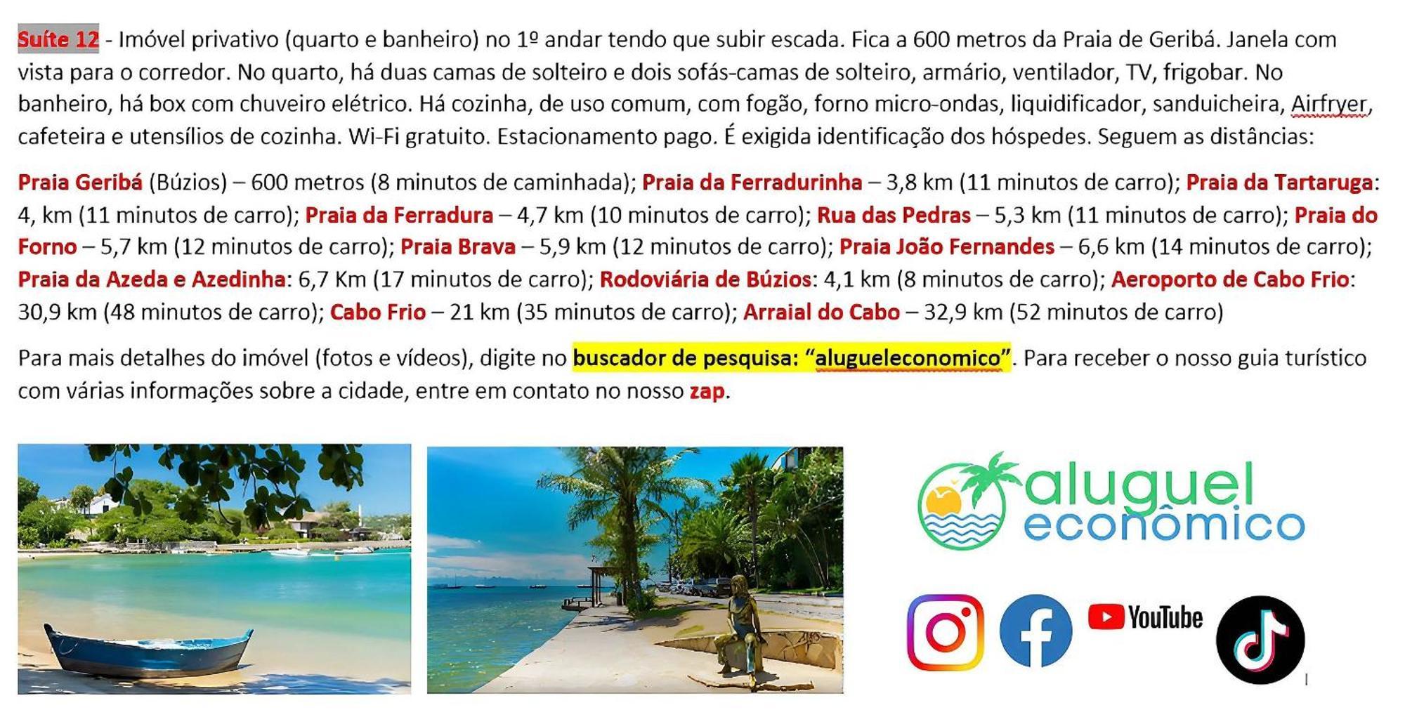 Buzios - Geriba - Suites - Aluguel Economico Luaran gambar