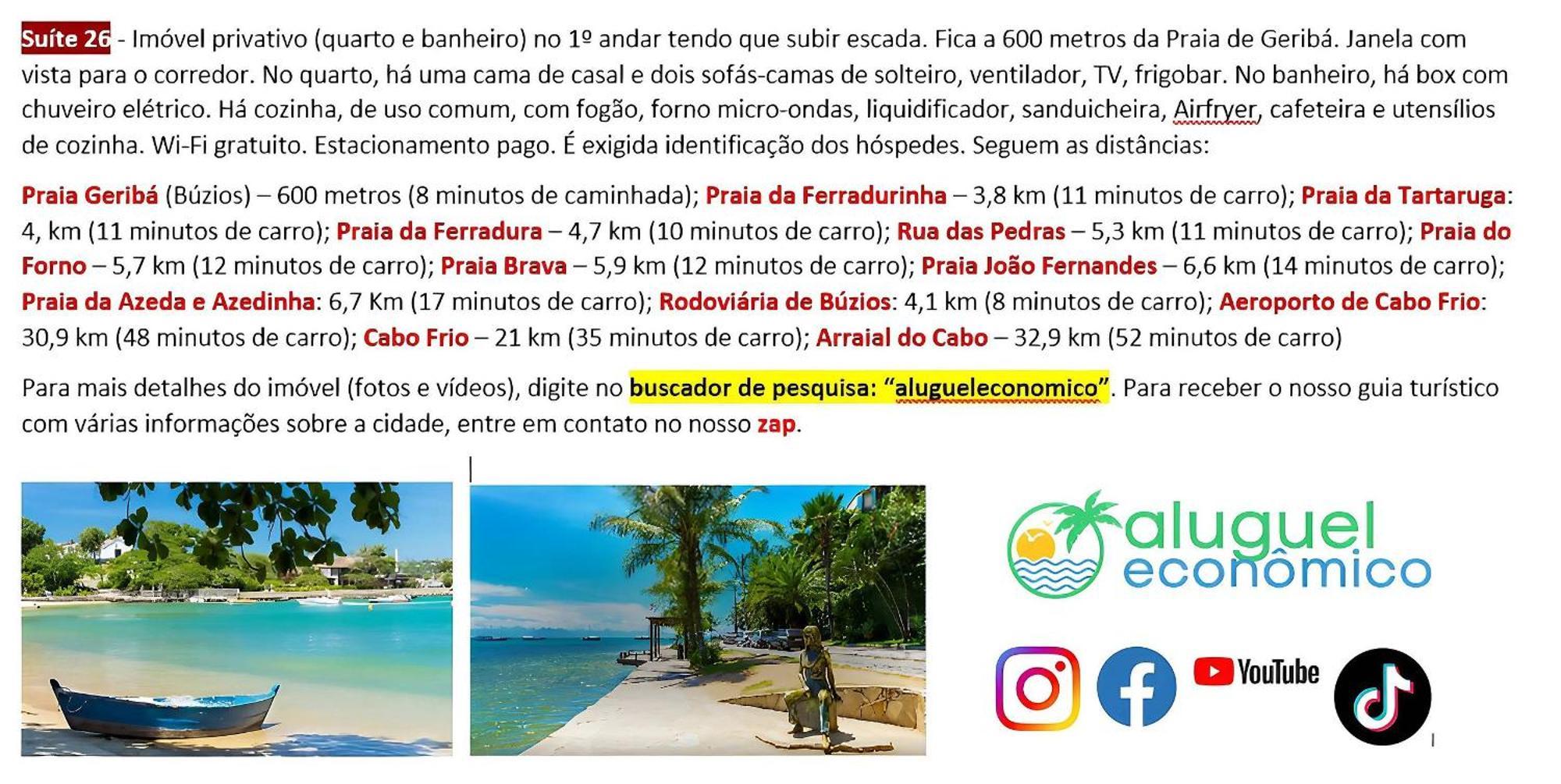 Buzios - Geriba - Suites - Aluguel Economico Luaran gambar