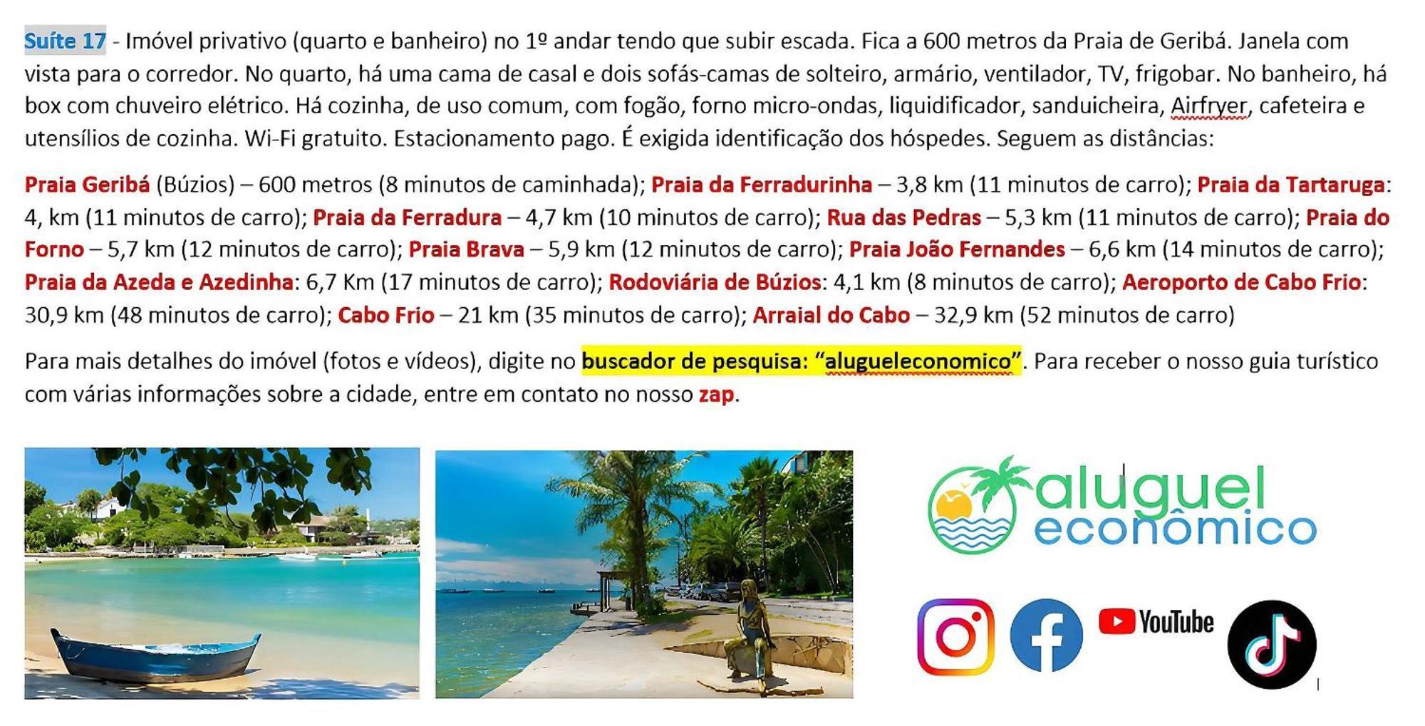 Buzios - Geriba - Suites - Aluguel Economico Luaran gambar