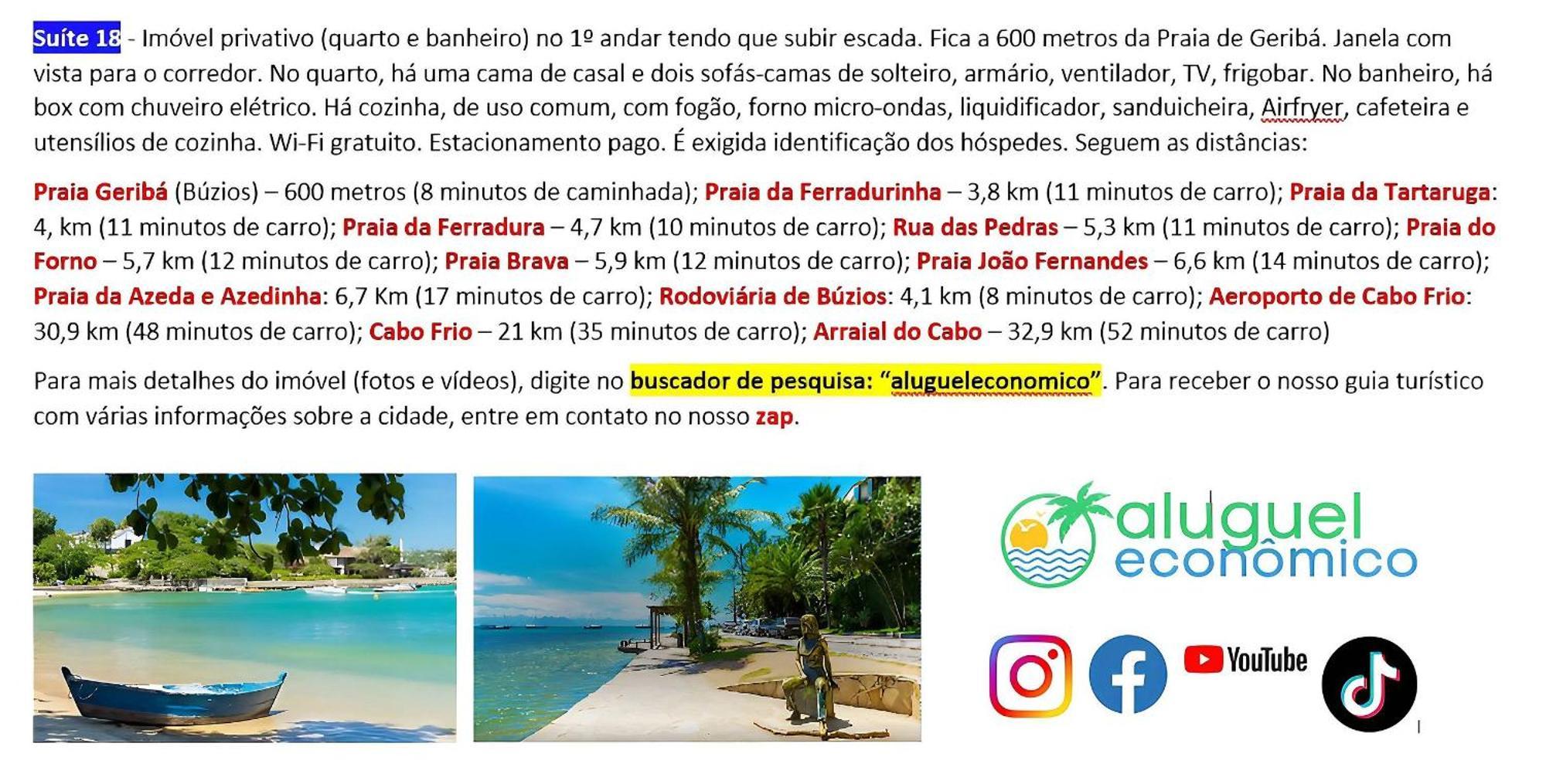 Buzios - Geriba - Suites - Aluguel Economico Luaran gambar
