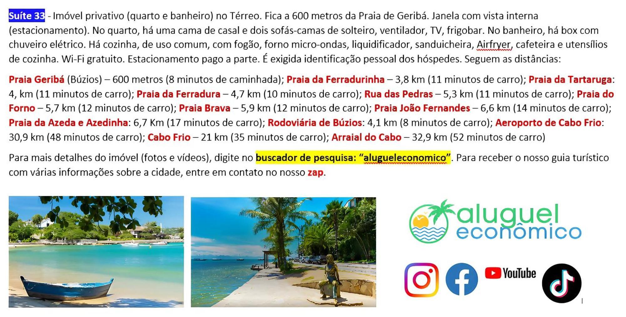 Buzios - Geriba - Suites - Aluguel Economico Luaran gambar