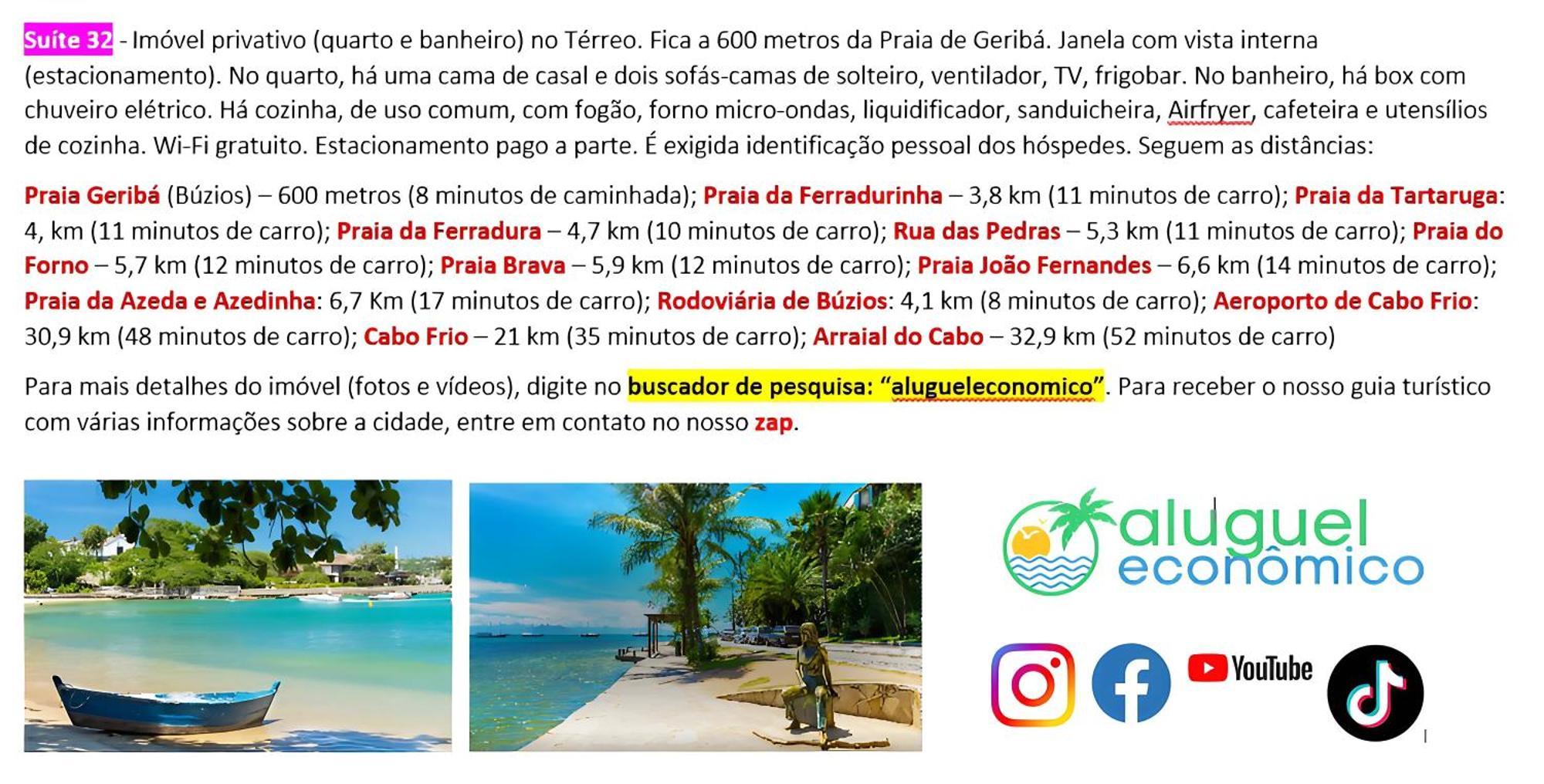 Buzios - Geriba - Suites - Aluguel Economico Luaran gambar