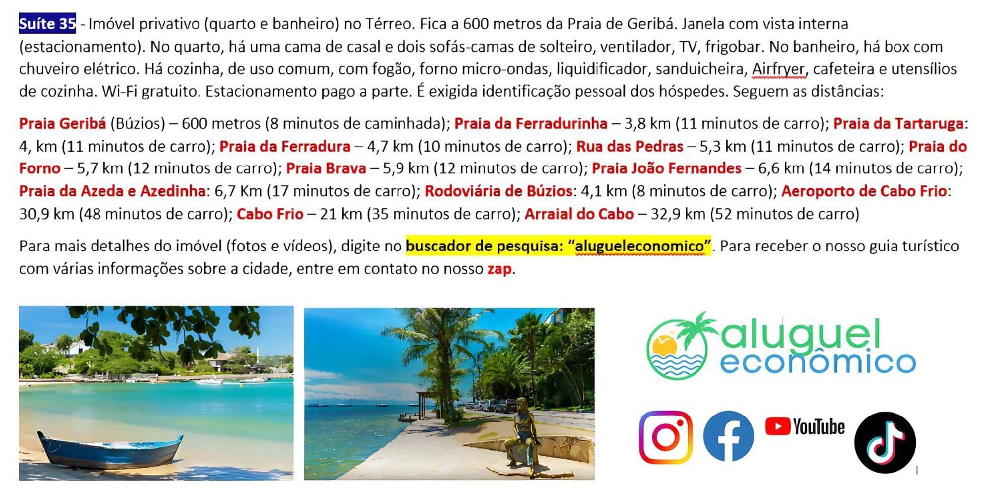 Buzios - Geriba - Suites - Aluguel Economico Luaran gambar